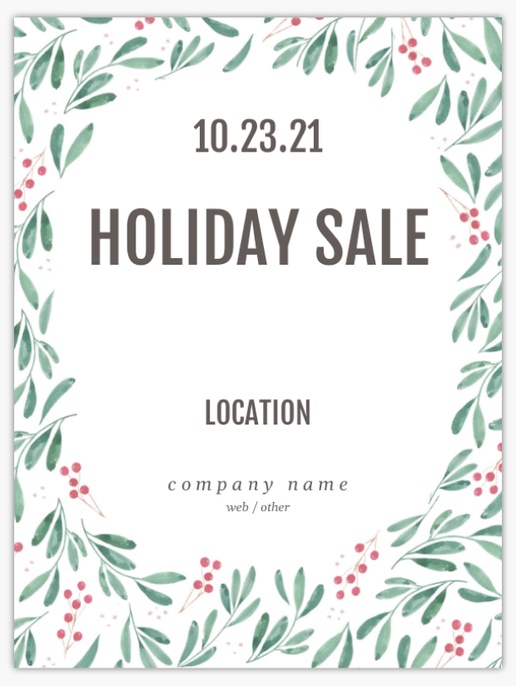 A greenery happpy holidays white gray design for General Party
