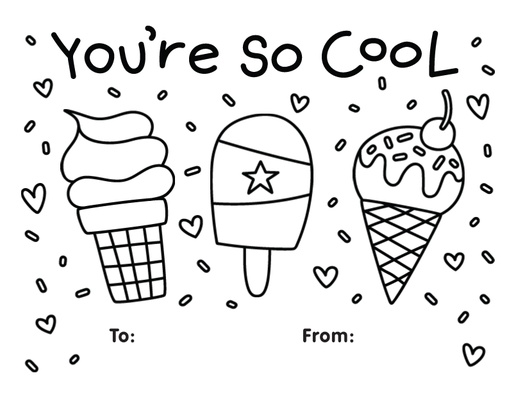 A you're so cool valentine kids valentines day black design for Holiday