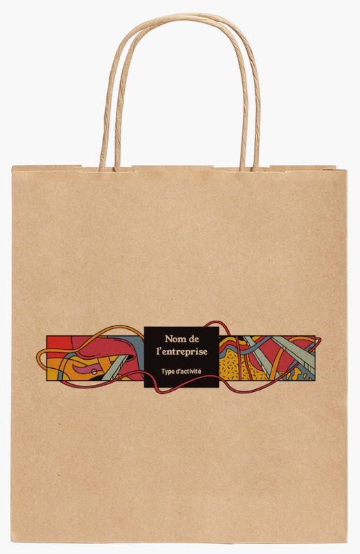 Aperçu du graphisme pour Galerie de modèles : sacs en papier kraft pour commerce, 19 x 8 x 21 cm
