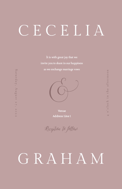 A wedding names softcolors gray pink design for Fall