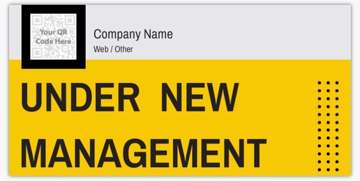 A under new management qr code yellow white design