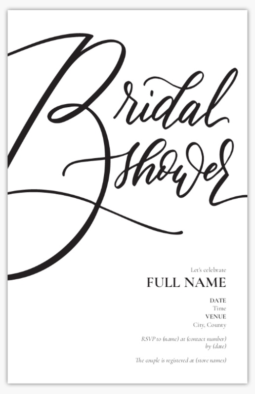 Design Preview for Design Gallery: Bridal Shower Invitations & Announcements, 4.6” x 7.2” Flat
