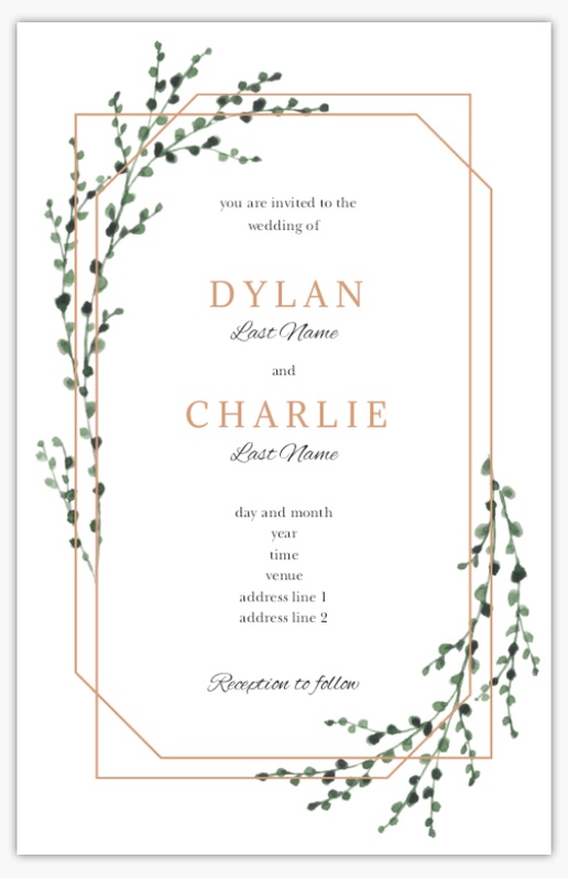 Design Preview for Wedding Invitation Templates, Flat 18.2 x 11.7 cm