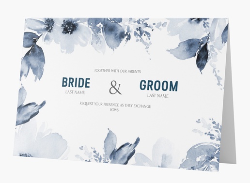 Design Preview for Design Gallery: Floral Wedding Invitations, Folded 18.2 x 11.7 cm