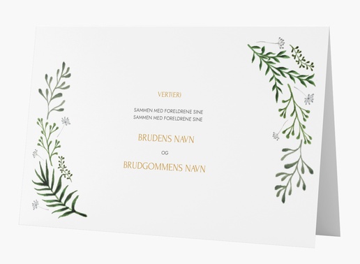 Forhåndsvisning av design for Designgalleri: Tradisjonell og klassisk Bryllupsinvitasjoner, Dobbelt 18.2 x 11.7 cm