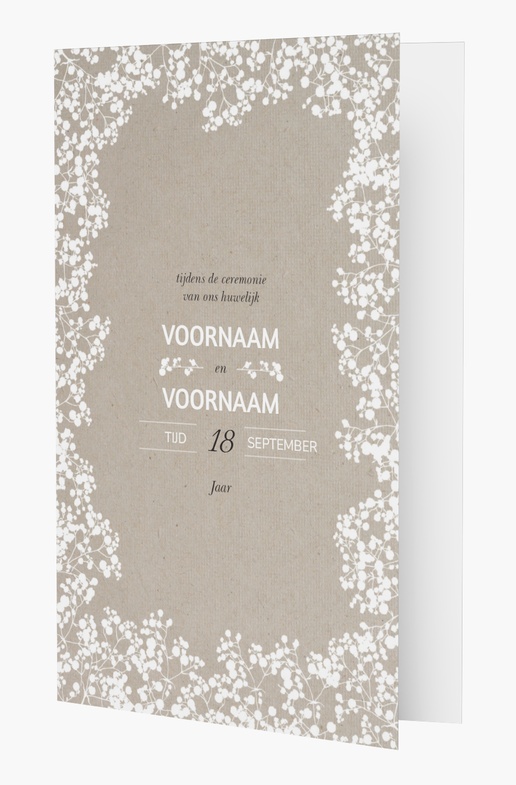 Voorvertoning ontwerp voor Ontwerpgalerij: Bloemen Trouwkaarten, Gevouwen 18.2 x 11.7 cm