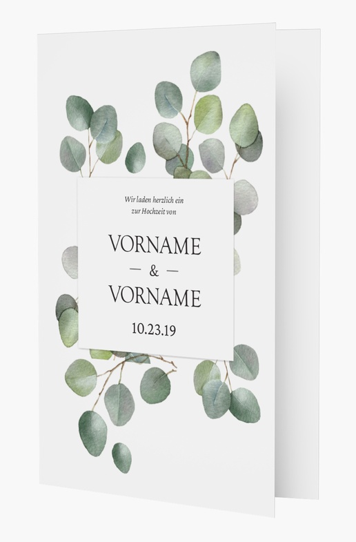 Designvorschau für Hochzeitseinladungen, Klappformat 18.2 x 11.7 cm