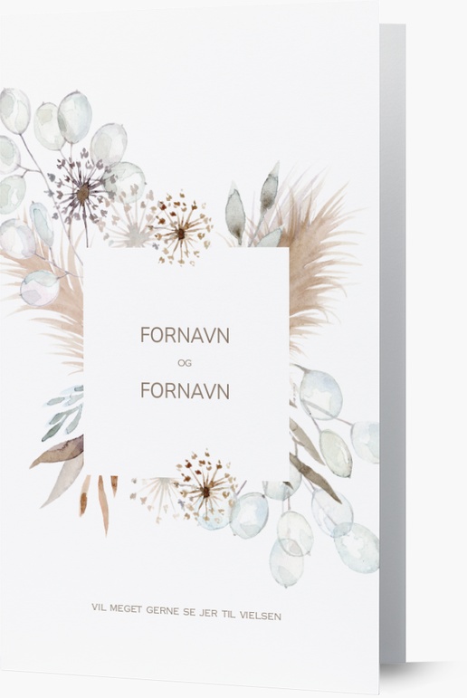 Forhåndsvisning af design for Designgalleri: Blomstret Bryllupsinvitationer, Tosidet 18.2 x 11.7 cm