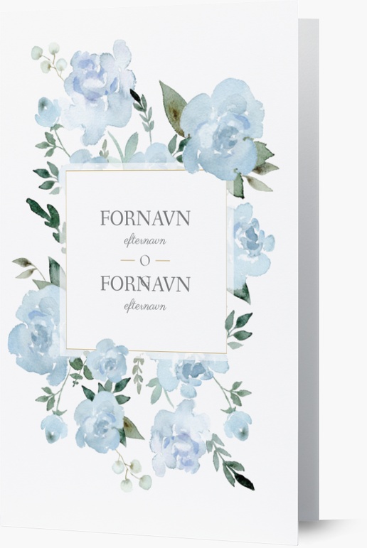 Forhåndsvisning af design for Designgalleri: Blomstret Bryllupsinvitationer, Tosidet 18.2 x 11.7 cm