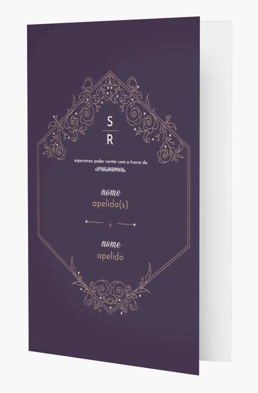 Pré-visualização do design de Modelos e designs de convites de casamento para estilo vintage, Com dobra 18,2 x 11,7 cm