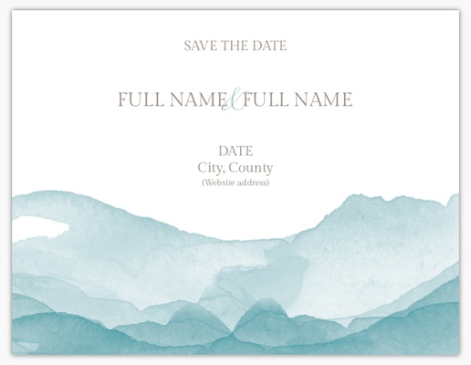 Design Preview for Design Gallery: Nautical Save The Date Cards, 13.9 x 10.7 cm