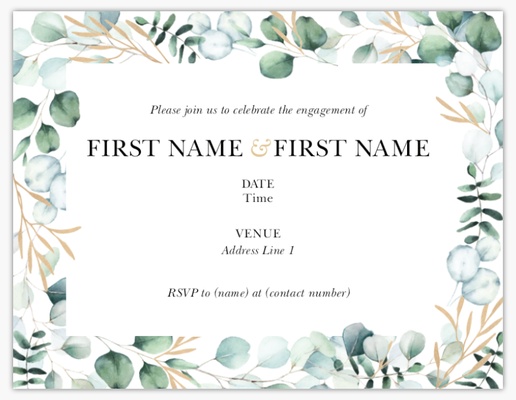 Design Preview for Engagement Party Invitations & Announcements Templates, 5.5" x 4" Flat