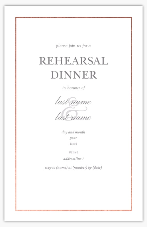 Design Preview for Rehearsal Dinner Invitations & Announcements Templates, 4.6” x 7.2” Flat