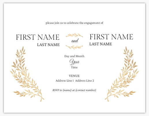 Design Preview for Design Gallery: Engagement Party Invitations & Announcements, 5.5" x 4" Flat