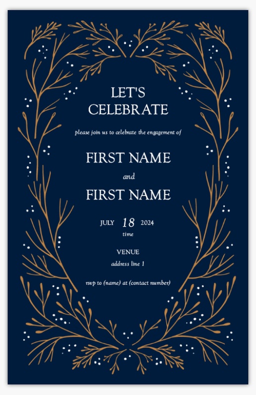Design Preview for Engagement Party Invitations & Announcements Templates, 4.6” x 7.2” Flat