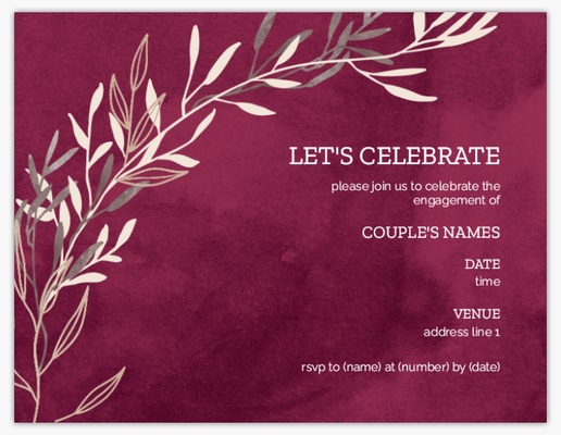 Design Preview for Engagement Party Invitations & Announcements, 5.5" x 4" Flat