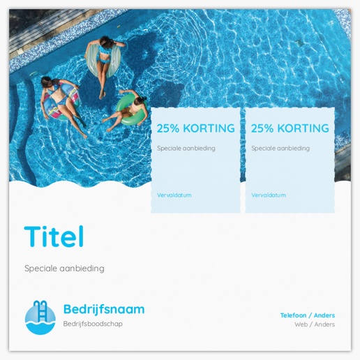 Voorvertoning ontwerp voor Ontwerpgalerij: Zwembad en spa Ansichtkaarten, Vierkant (210 x 210 mm)