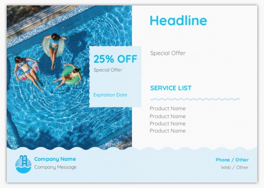 Design Preview for Design Gallery: Pool & Spa Care Postcards, A6 (105 x 148 mm)