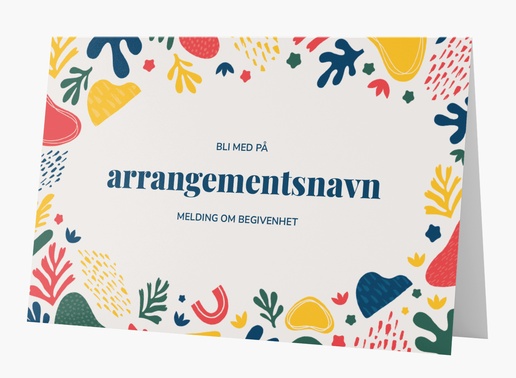 Forhåndsvisning av design for Designgalleri: Fet og fargerik Invitasjoner og kort, Dobbelt 18.2 x 11.7 cm