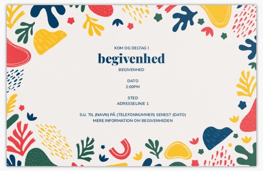 Forhåndsvisning af design for Designgalleri: Fed og farverig Invitationer og kort, Enkeltsidet 18.2 x 11.7 cm