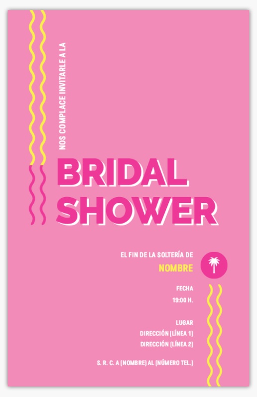 Un colores brillantes turquesa diseño rosa para Bridal Shower
