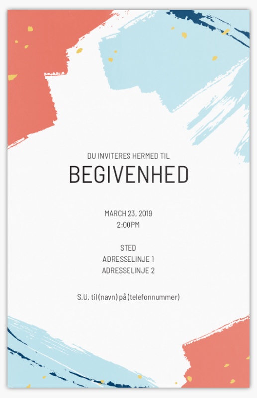 Forhåndsvisning af design for Designgalleri: Fed og farverig Invitationer og kort, Enkeltsidet 18.2 x 11.7 cm