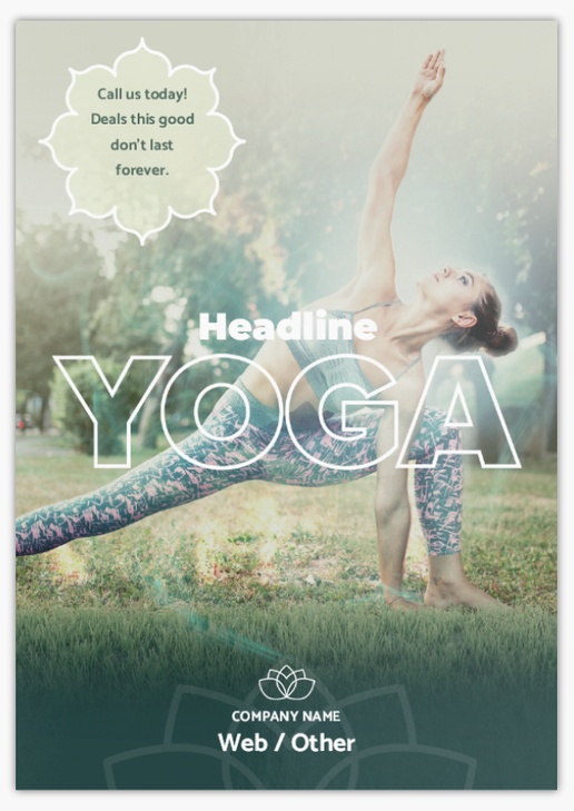 Design Preview for Design Gallery: Yoga & Pilates Postcards, A5 (148 x 210 mm)