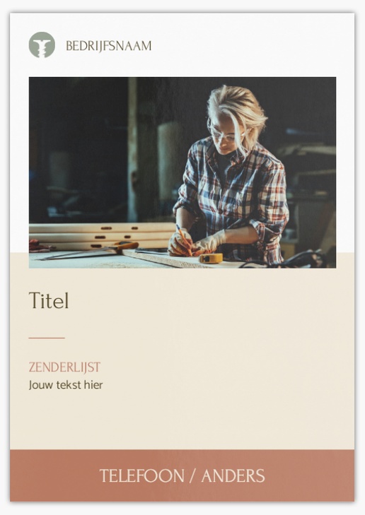 Voorvertoning ontwerp voor Ontwerpgalerij: Timmerwerk en houtbewerking Ansichtkaarten, A5 (148 x 210 mm)