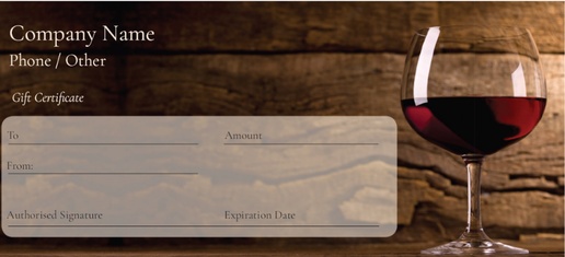 Design Preview for Off Licences & Wine Merchants Gift Certificates Templates