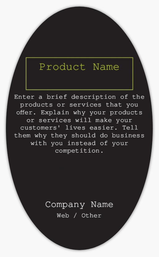 Design Preview for Design Gallery: Technology Product Labels on Sheets, 3" x 5" Oval