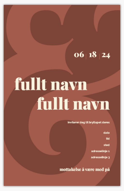 Forhåndsvisning av design for Designgalleri: Fet skrift Bryllupsinvitasjoner, Ensidig 18.2 x 11.7 cm