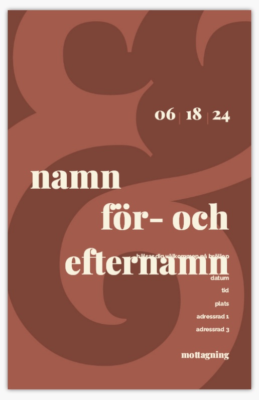 Förhandsgranskning av design för Designgalleri: Djärv Bröllopsinbjudningar, Enkelt 18.2 x 11.7 cm