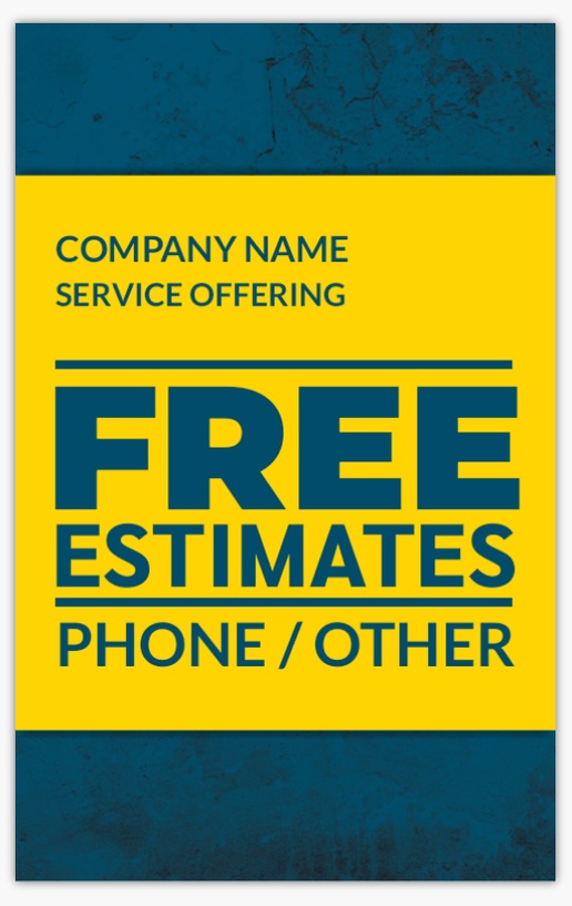 A pricing estimate service offering blue yellow design
