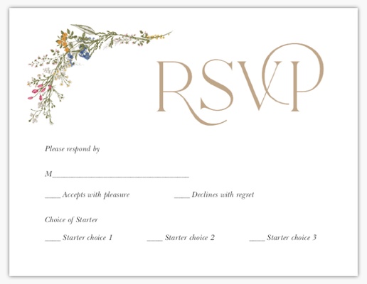 Design Preview for Wedding RSVP Cards, 5.5" x 4" Flat