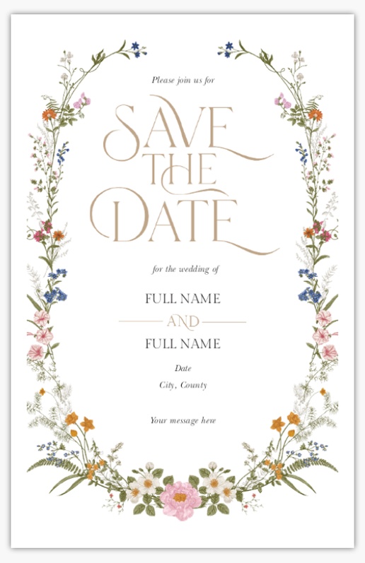 Design Preview for Design Gallery: Floral Save The Date Cards, 18.2 x 11.7 cm