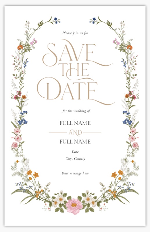 Design Preview for Elegant Save the Date Cards Templates, 4.6" x 7.2"