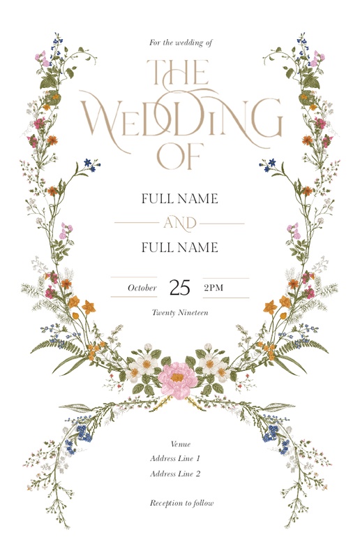 Design Preview for Custom Wedding Invitations  , 4.6" x 7.2" Flat