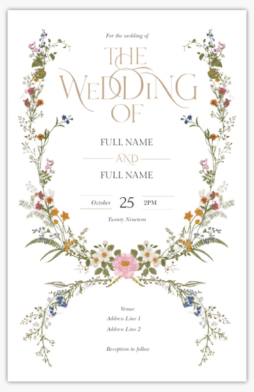 Design Preview for Summer Wedding Invitations Templates, 4.6" x 7.2" Flat