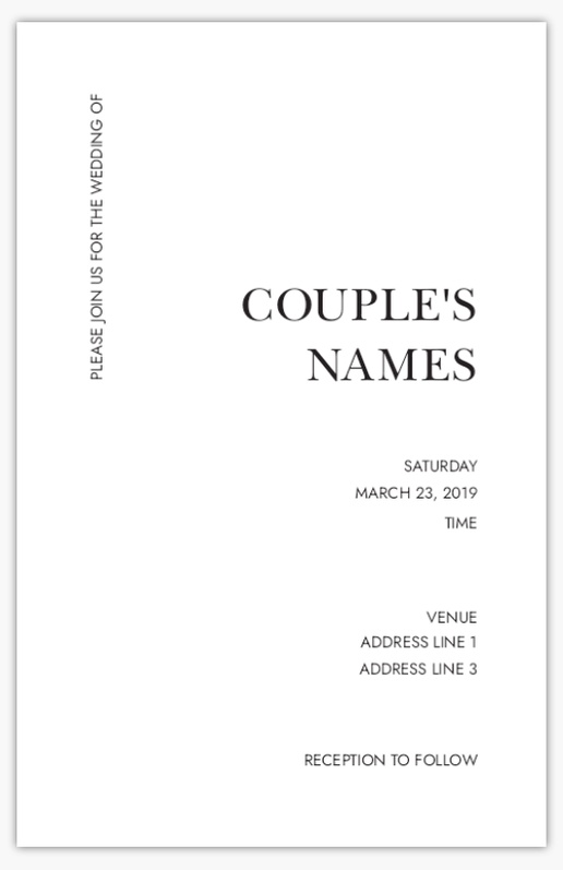 Design Preview for Minimal Wedding Invitations Templates, 4.6" x 7.2" Flat