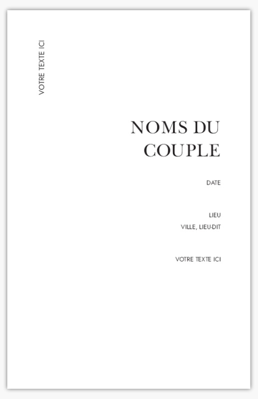 Aperçu du graphisme pour Galerie de modèles : Programmes de mariage pour, 21,6 x 13,9 cm