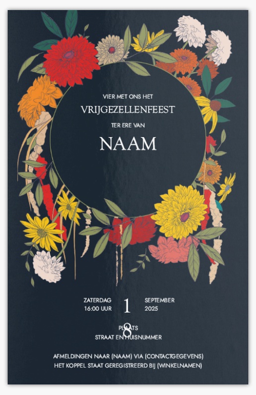 Voorvertoning ontwerp voor Ontwerpgalerij: Bohemian Kaarten en uitnodigingen, Ongevouwen 18.2 x 11.7 cm
