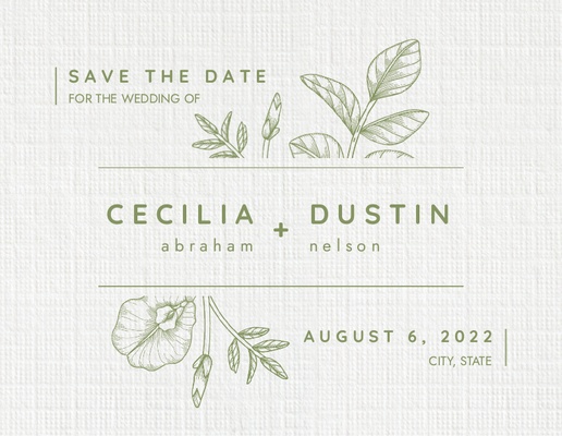 A save the date organic greenery white design for Purpose