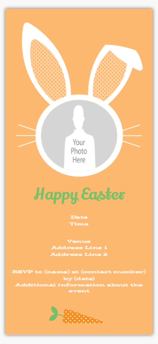 Design Preview for Easter Invitations & Announcements Templates, 4" x 8" Flat