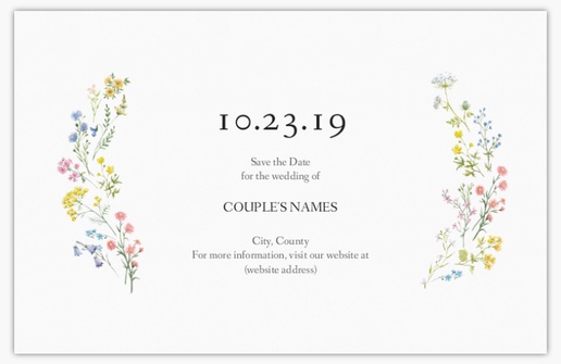Design Preview for Design Gallery: Floral Save The Date Cards, Flat 11.7 x 18.2 cm