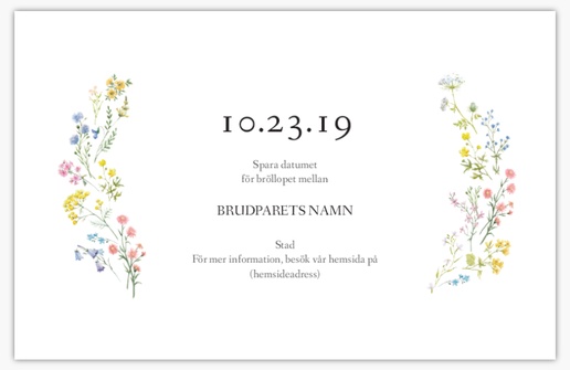 Förhandsgranskning av design för Designgalleri: Blommor Spara datumet-kort, 18.2 x 11.7 cm