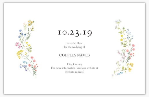 Design Preview for Floral Save the Date Cards Templates, 4.6" x 7.2"