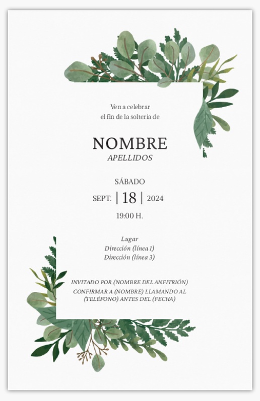 Vista previa del diseño de Galería de diseños de tarjetas e invitaciones para eventos de boda, Plano 18,2 x 11,7 cm