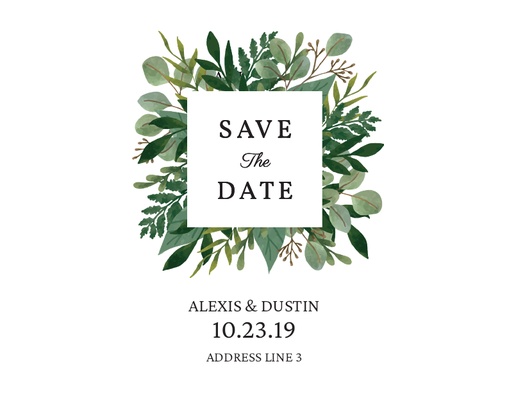 A save the date leaves gray brown design for Traditional & Classic