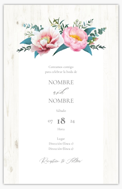Un boda floral rústica botánicos diseño blanco gris para Verano