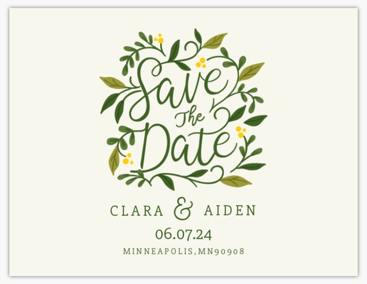 A greenery and vines vines white cream design for Save the Date
